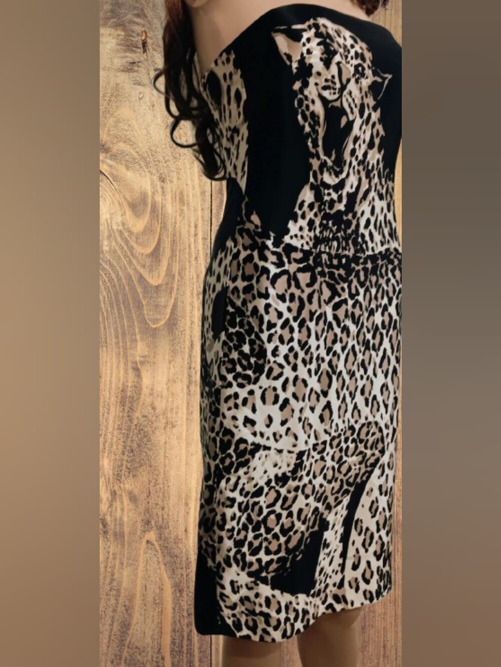 Kay Unger One Of A Kind Stunning Strapless 100% Silk Leopard Dress - Picture 6 of 9